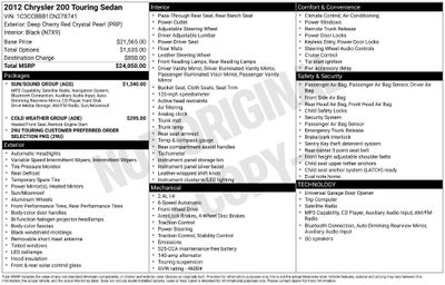 2012 Chrysler 200 Touring