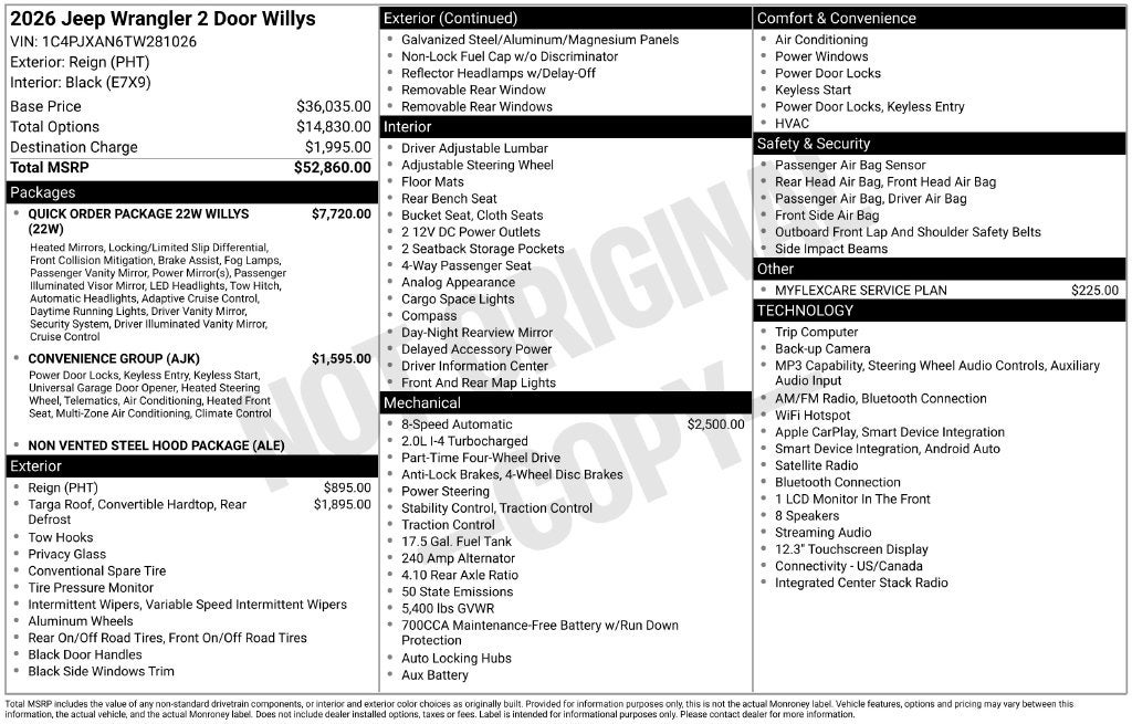 2026 Jeep Wrangler WRANGLER 2-DOOR WILLYS