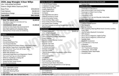 2026 Jeep Wrangler Jeep Wrangler 4-Door Sport 4x4