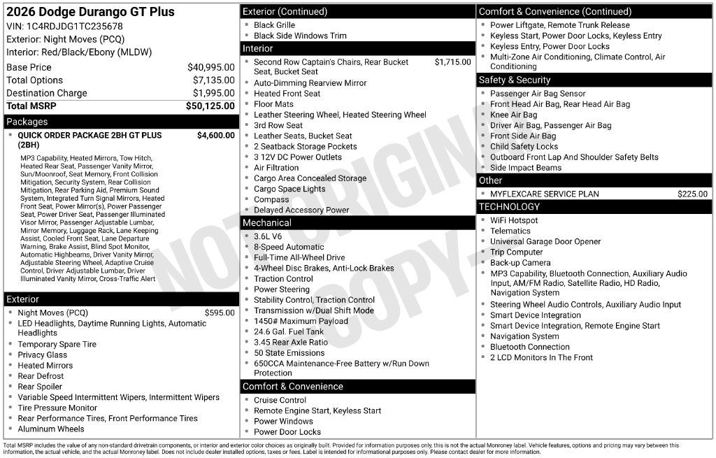 2026 Dodge Durango DURANGO GT PLUS AWD