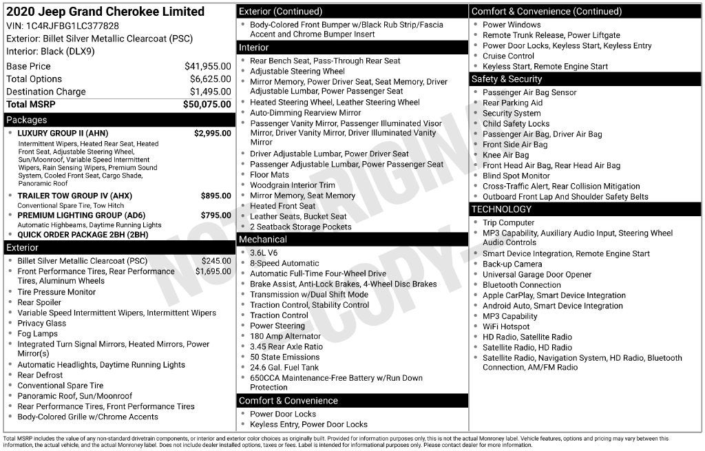 2020 Jeep Grand Cherokee Limited