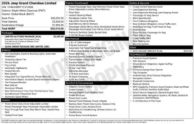 2026 Jeep Grand Cherokee GRAND CHEROKEE LIMITED 4X4