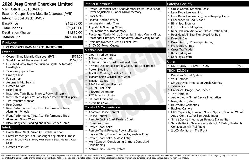 2026 Jeep Grand Cherokee GRAND CHEROKEE LIMITED 4X4