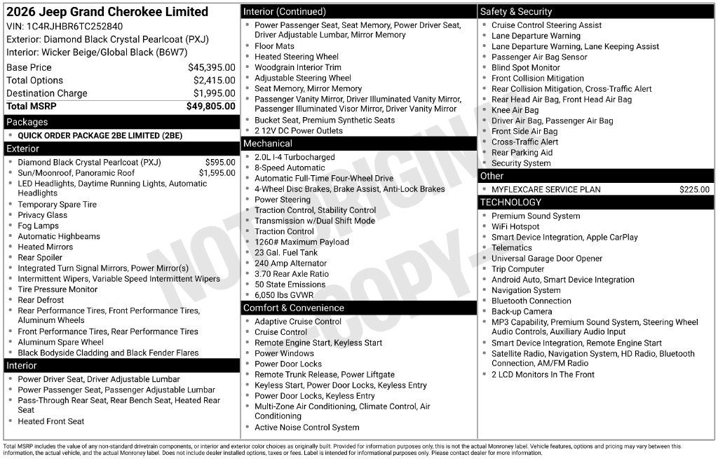 2026 Jeep Grand Cherokee GRAND CHEROKEE LIMITED 4X4
