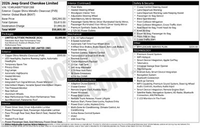 2026 Jeep Grand Cherokee GRAND CHEROKEE LIMITED 4X4