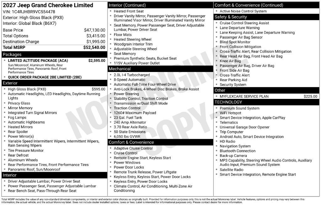 2027 Jeep Grand Cherokee GRAND CHEROKEE LIMITED 4X4