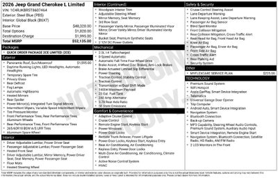 2026 Jeep Grand Cherokee GRAND CHEROKEE L LIMITED 4X4