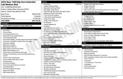 2023 RAM Ram 1500 Big Horn Quad Cab 4x4 6'4' Box