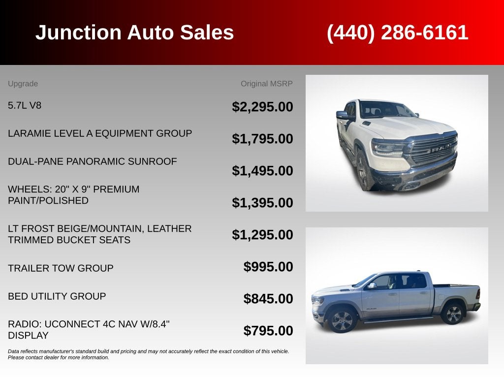 2021 RAM Ram 1500 Laramie Crew Cab 4x4 5'7' Box