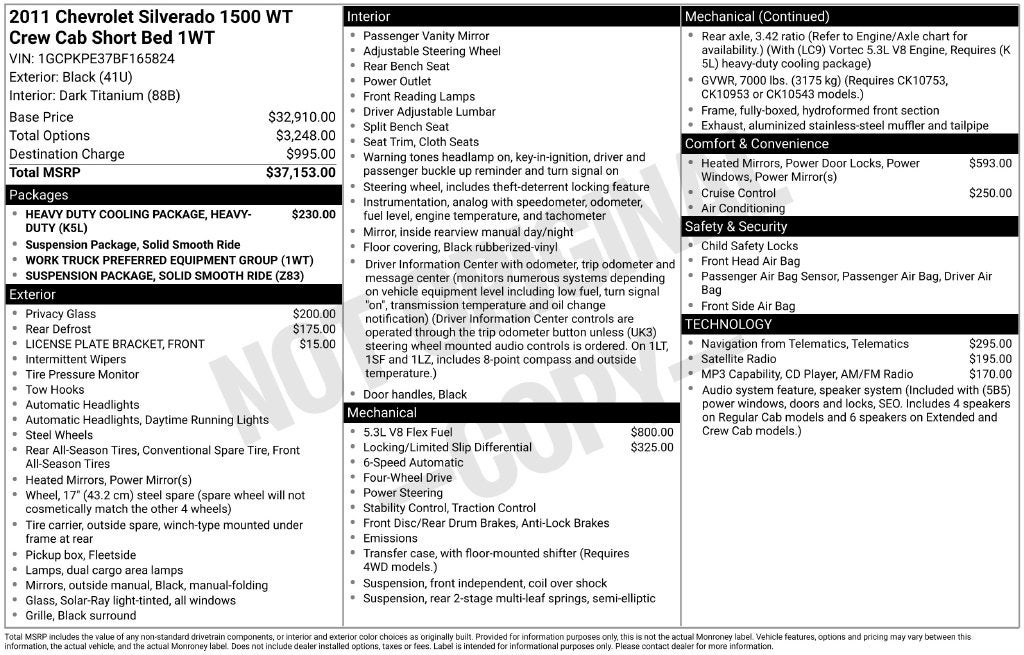 2011 Chevrolet Silverado 1500 Work Truck
