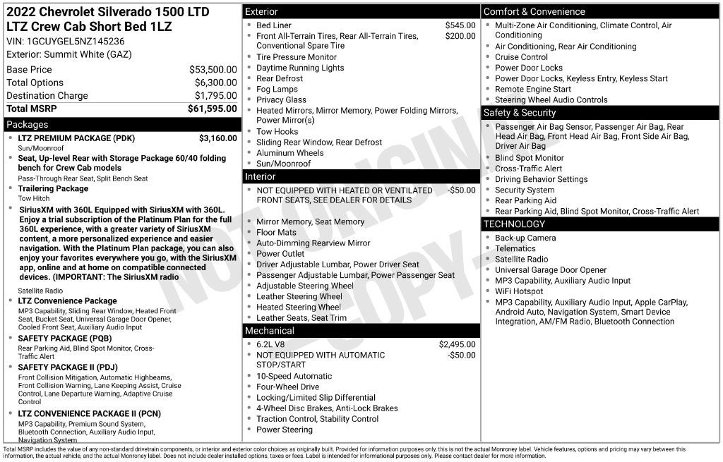 2022 Chevrolet Silverado 1500 LTD 4WD Crew Cab Short Bed LTZ