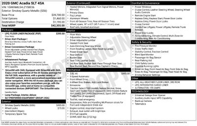 2020 GMC Acadia FWD SLT