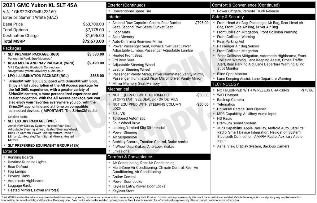 2021 GMC Yukon XL 4WD SLT