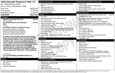 2022 Chevrolet Traverse LT Cloth
