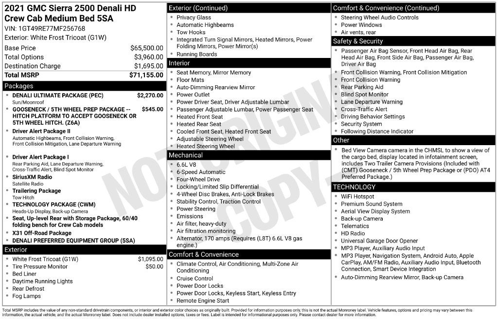 2021 GMC Sierra 2500HD 4WD Crew Cab Standard Bed Denali