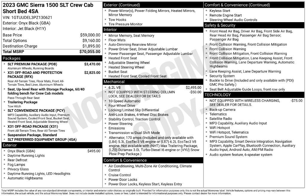 2023 GMC Sierra 1500 4WD Crew Cab Short Box SLT