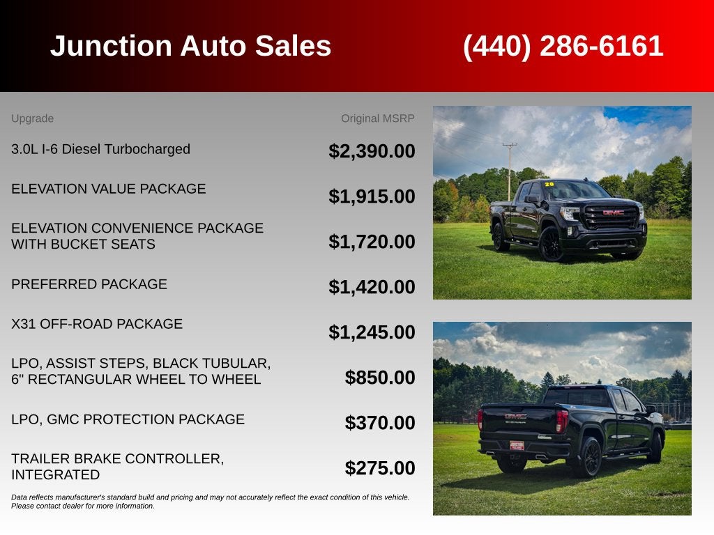 2020 GMC Sierra 1500 4WD Double Cab Standard Box Elevation