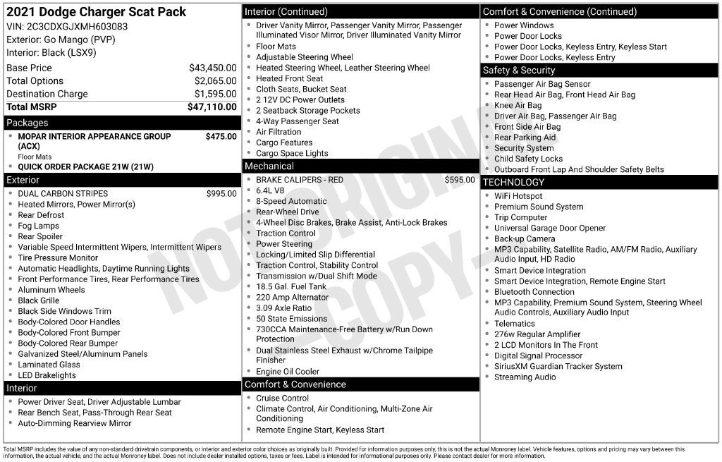 2021 Dodge Charger Scat Pack RWD