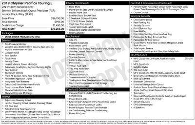 2019 Chrysler Pacifica Touring L