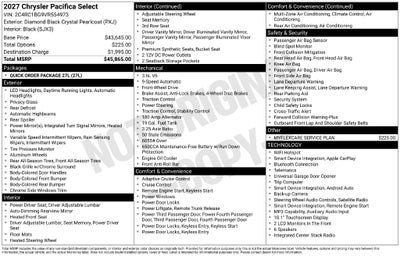 2027 Chrysler Pacifica PACIFICA SELECT