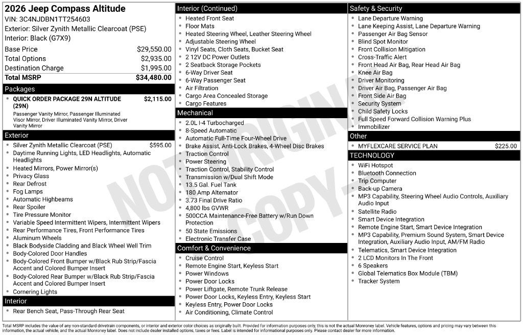 2026 Jeep Compass COMPASS LATITUDE ALTITUDE 4X4