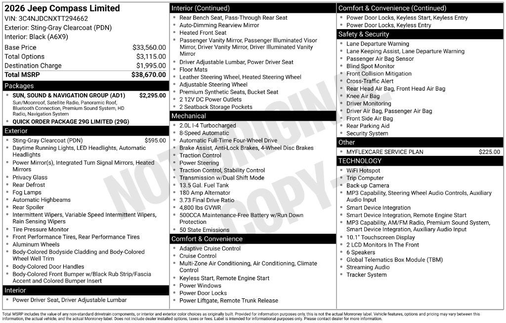 2026 Jeep Compass COMPASS LIMITED 4X4