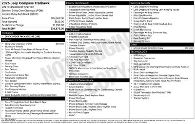 2026 Jeep Compass COMPASS TRAILHAWK 4X4