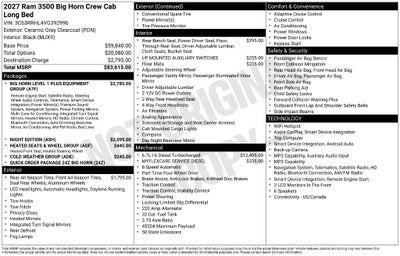 2027 RAM Ram 3500 RAM 3500 BIG HORN CREW CAB 4X4 8' BOX
