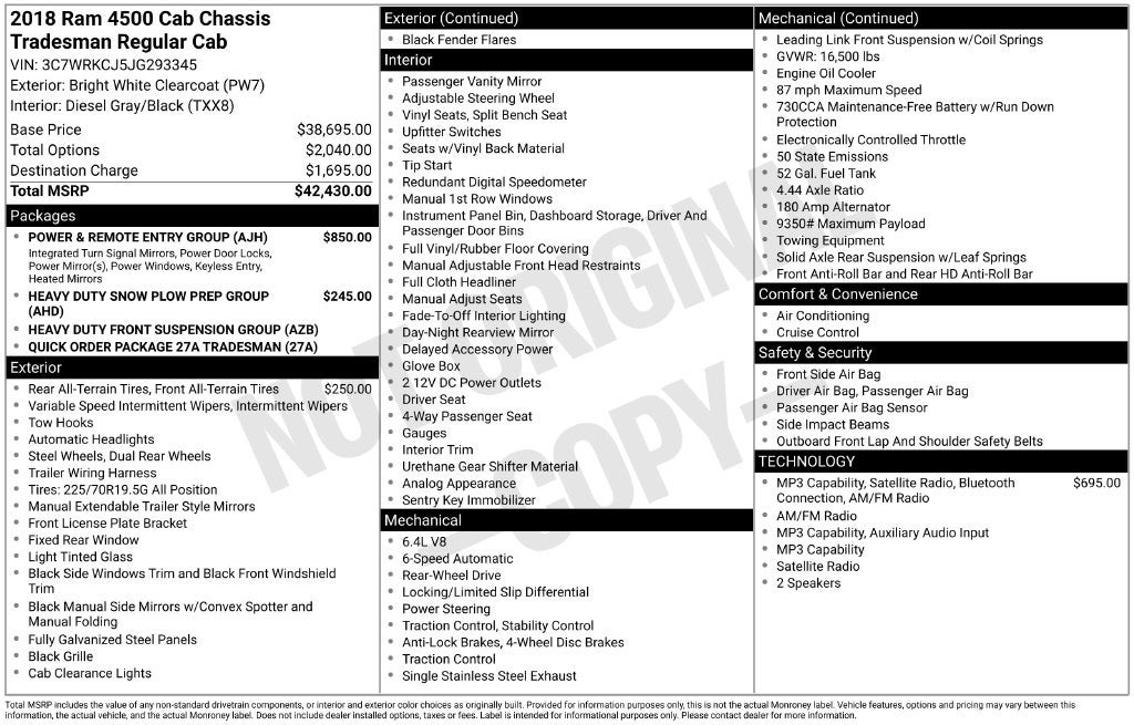 2018 RAM Ram 4500 Chassis Tradesman/SLT