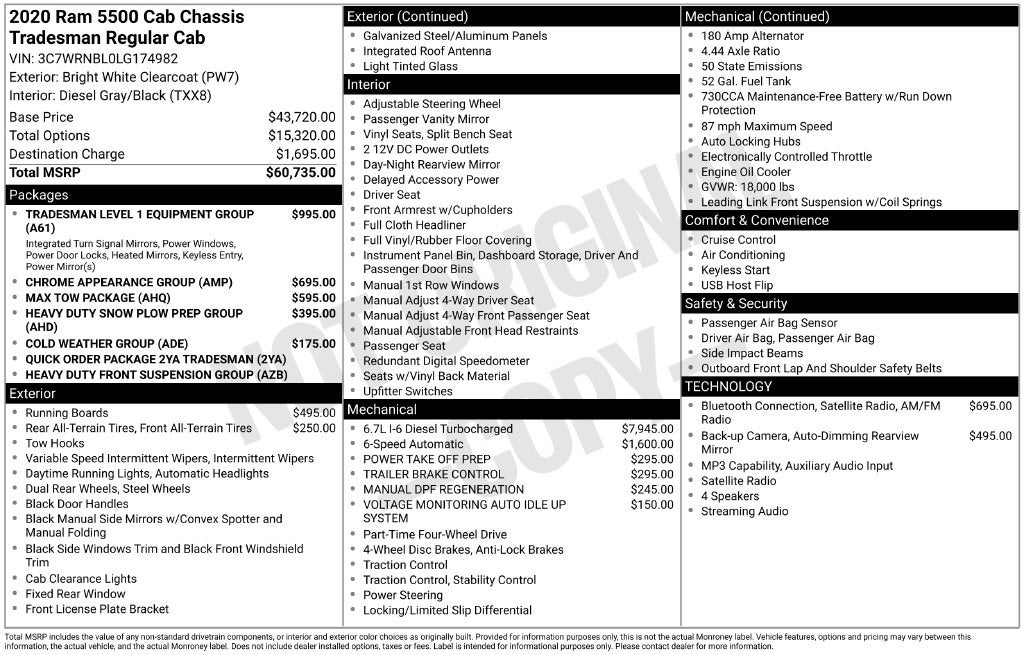 2020 RAM Ram 5500 Chassis Tradesman/SLT