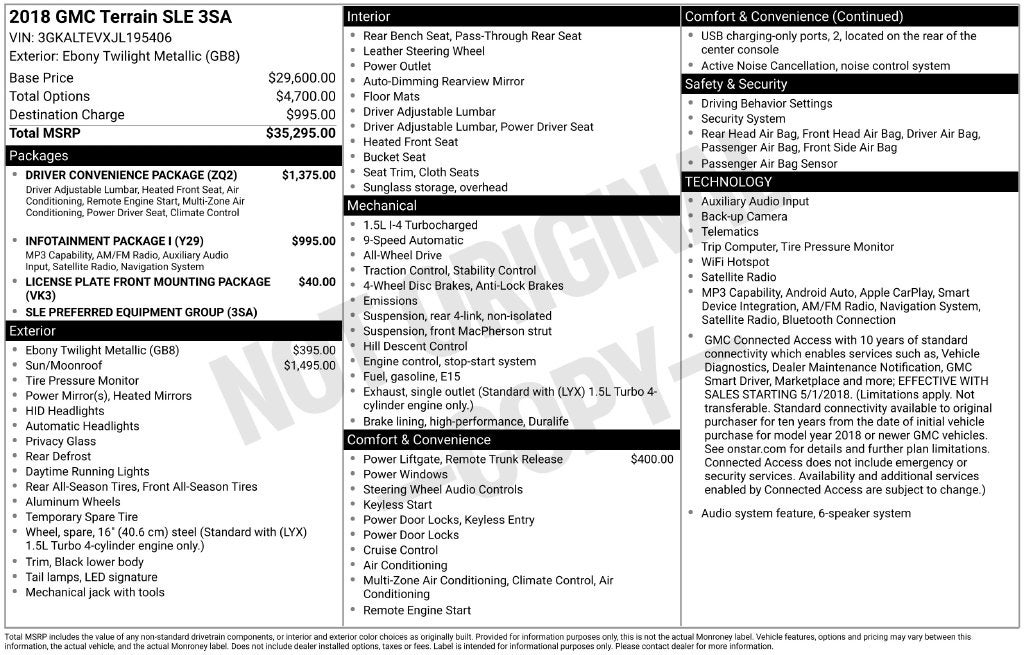 2018 GMC Terrain SLE