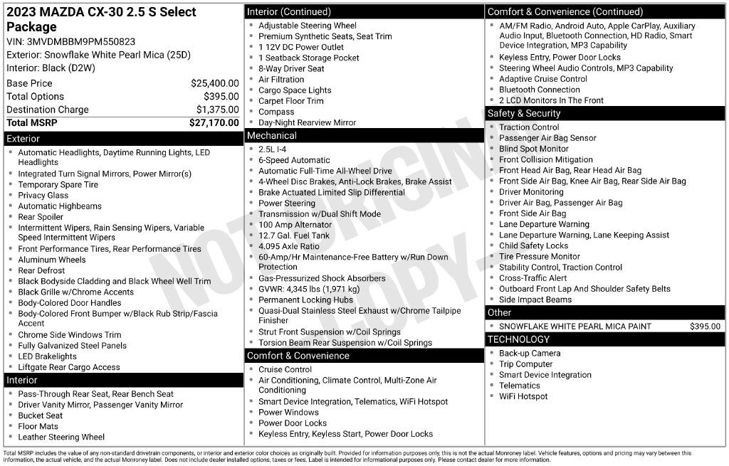 2023 Mazda Mazda CX-30 2.5 S Select