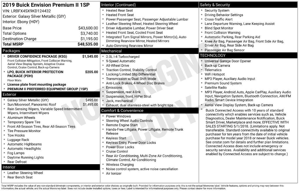 2019 Buick Envision AWD Premium II