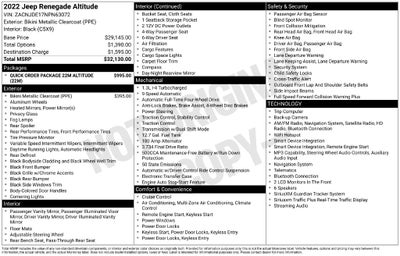 2022 Jeep Renegade Altitude 4x4